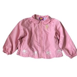 Vintage Disney Winnie The Pooh Piglet Jacket Girls 4T Pink Embroidered